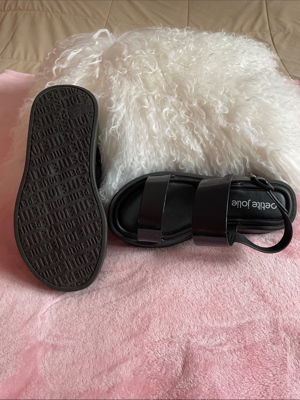 🖤 Petite Jolie Black Platform Jelly Sandals size 8 - Picture 6 of 13